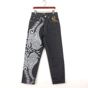 Jean noir de concepteur de concepteur masculin empilé pantalon long jeans jeans rétro de denim streetwear micro élastique pantalon long lavé classique droit de printemps d'automne