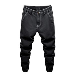 Zwarte jeans voor mannen harembroek losse fit baggy broek taps toelopende streetwear heren kleding denim broek aankomsten 240419