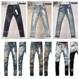 zwarte jeans skinny demin traan jeans designer paarse jeans voor heren dames broek zomer gat hoge kwaliteit borduurbroek heren Jean