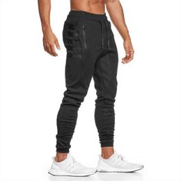 Pantalon de survêtement noir Jogger Pantalon décontracté homme Gym Entraînement Coton Sportswear Pantalon Automne Mâle Fitness Crossfit Training Trackpants G220713