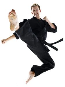 Zwart karate uniform gemaakt van katoen 240429