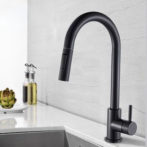 Black Kitchen Faucet Cold Hot Water Mixer Crane Tap Sprayer Stream Rotation Sink Tapware Wash For Kitchen Pull Out