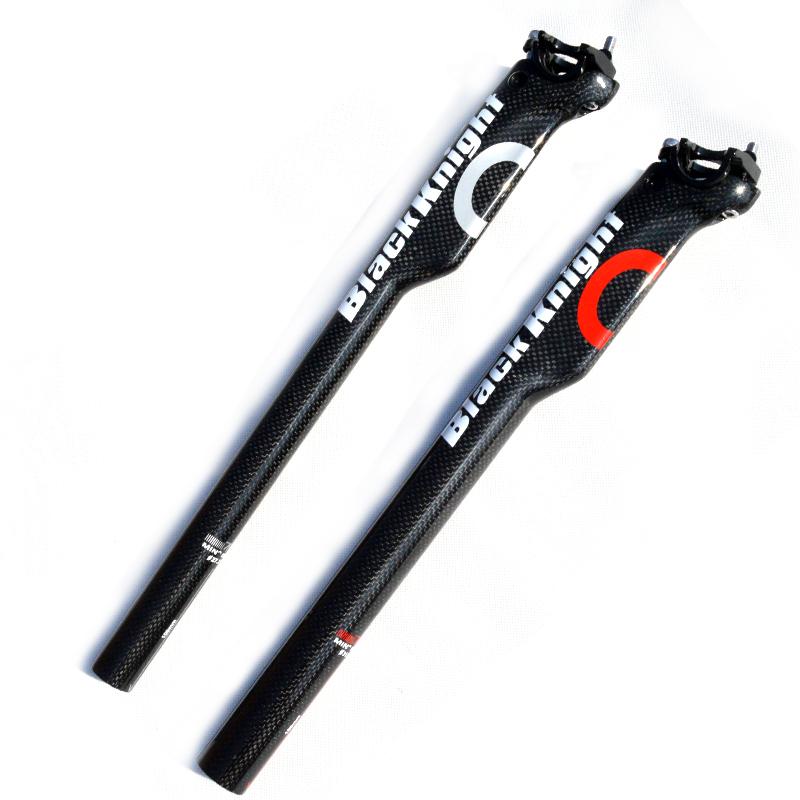 Siyah Şövalye tam karbon fiber yol bisiklet seatpost MTB bisiklet parçaları sele 27.2 30.8 31.6 * 350 400mm mat aero düşük sürükle