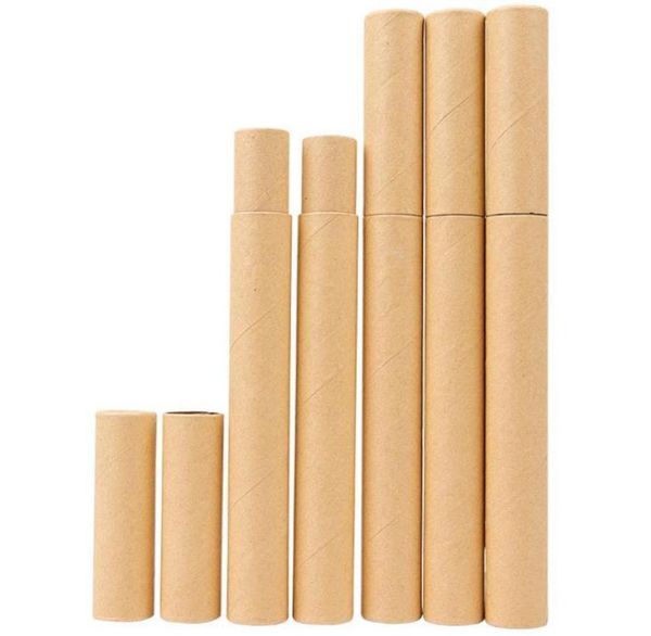 Black Kraft Paper Encens Tube Encens Barrel Small Rangement Boîte de rangement pour crayon Joss Stick Prothing Uping 207x21CM9542145