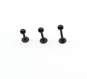 Black Labret Ring Lip Stud Bar Staal 16 Gauge Populaire Lichaamssieraden liage Tragus Piercing Chin Helix Wholesa7585540