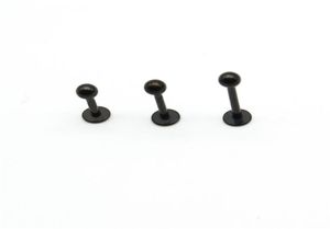 Black Labret Ring Lip Stud Bar staal 16 gauge populaire body sieraden Liage Tragus Piercing Chin Helix Wholesa5071679