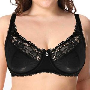 Soutien-gorge en dentelle noire pour femmes, lingerie sexy, broderie florale, grande taille A B C D E F G 75 80 85 90 95 100 105 210623