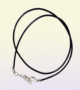 Cordon en cuir noir, chaînes métalliques de 15mm, pour pendentif, collier, cadeau avec fermoir à homard, bijoux à breloques, DIY, Whole4038260