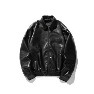 Veste en cuir noir pour hommes et femmes, nouvelle veste de printemps tendance Vintage pour Couple, veste de rue