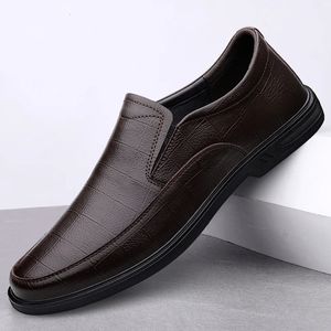 Cuir noir en cuir homme authentique robe chaussure mocassins mocassins de mariage modes de fête des chaussures appartements hommes 240106 61991 S