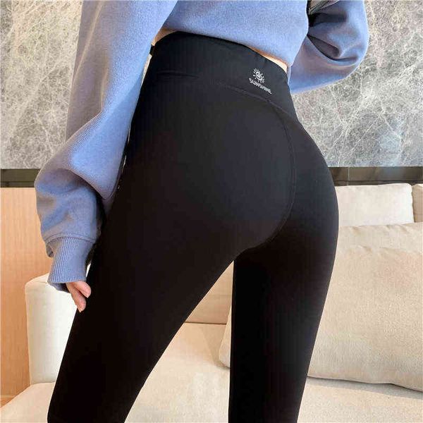 Leggings noirs pour femmes portent des leggings taille haute sexy anti-cellulite maigre style de rue décontracté grande taille fitness leggins H1221