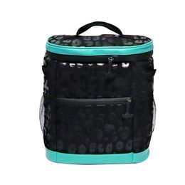 Black Leopard Cooler Packs Mochila Nylon Viajes al aire libre Picnic Bolsas aisladas Estilo occidental Familia Accesorios para acampar Estuche portador DOM1062003