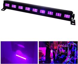 Lumières noires pour les fêtes, 27W 9LED UV Blacklight Bar adapté pour 16x16ft Neon Glow Party Birthday Wedding Stage Lighting Glow in the Dark