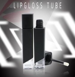 Zwarte lipglossbuis vierkante transparante onderste lipglazuurbuis Lege DIY elegante lippenstiftcontainer3770474