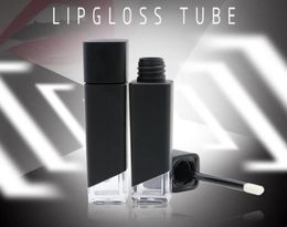 Zwarte lipglossbuis vierkante transparante onderste lipglazuurbuis Lege DIY elegante lippenstiftcontainer3919288