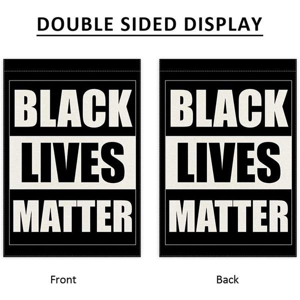 Drapeaux de jardin Black Lives Matter 30x45 cm en polyester 100D, double face 3 couches