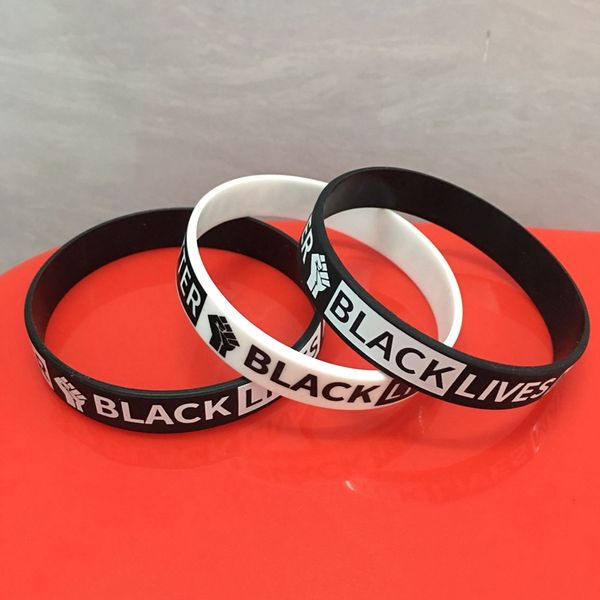 Black Lives Matter Pulsera de silicona para hombres Mujeres Pulseras de banda No puedo respirar Adultos Muñequera americana HHA1384