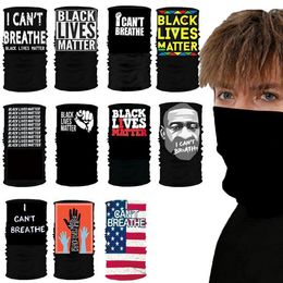 Black Lives Matter USA Designer Écharpe Lavable Masques réutilisables Masque de protection en tissu Bandeau de cyclisme