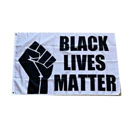 Black Lives Matter White Flag voor Decoration 3x5FT Promotionele Festival Party Gift 100D Polyester Indoor Outdoor Gedrukt