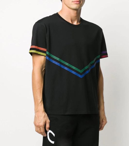 Chaîne de logo noir Tshirt Men Designer T-shirt Brand Clothing Fashion Casual Summer Women Tshirt High Quality Top Tees 0702876476109