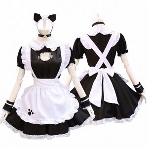 Zwart Lolita Dres Maid Outfit Leuke Kat Cosplay Kostuum Vrouwen Pak Apr Dr Halen Kostuums i5zQ #