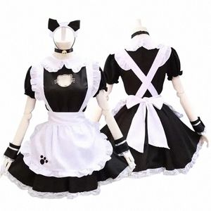 Noir Lolita Dres Maid Outfit Mignon Chat Cosplay Costume Femmes Costume Apr Dr Halen Costumes R2yw #