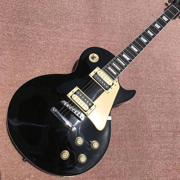 Guitare électrique Standard LP noire, touche en ébène, reliure de frettes, pont Tune-o-Matic, matériel chromé, livraison gratuite