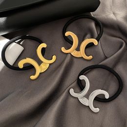 Zwarte luxe legering haarelastiekjes Hoge kwaliteit Keltische stijl Vintage haartouw Designer nieuwe geschenken HairJewelry Vrouwen Eenvoudige luxe haaraccessoires