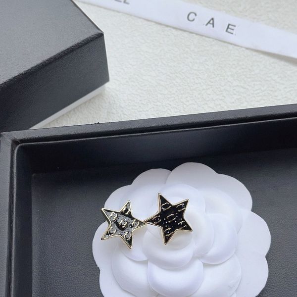 Noir luxe étoile boucle d'oreille Boutique Style charme oreille Stud haute qualité amour cadeaux bijoux boucle d'oreille boîte emballage nouvelles femmes boucles d'oreilles