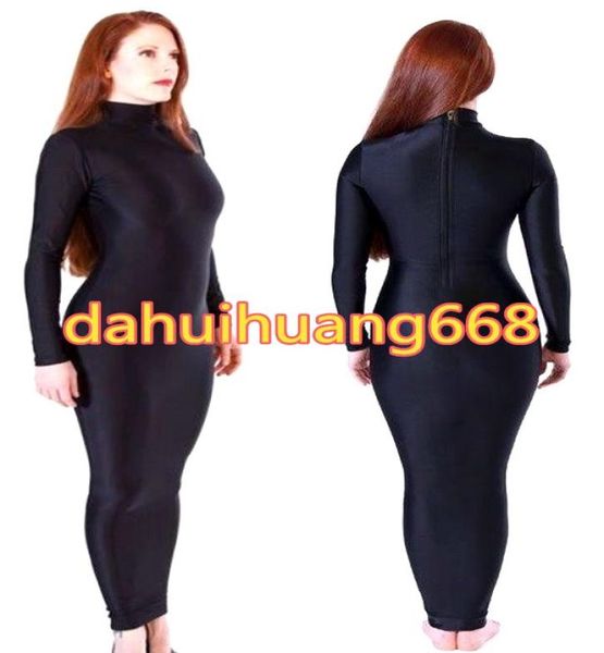 Black Lycra Spandex Women Dress Body Bolss trajes de sacos de dormir