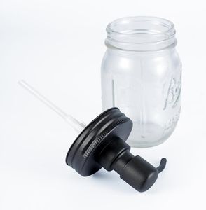 Black Mason Jar Soap Dispenser Rust Proof 304 en acier inoxydable décor de lotion liquide Dispensateur Cadeaux de créneaux de ménage Jar inclus 8317584
