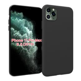 Zwart Matte Soft TPU Slanke Antislip Full-Body Beschermende Schokdichte Case Cover voor iPhone 11 Pro 5.8 / iPhone 11 6.1 / iPhone 11 Pro max 6.5