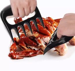 Zwart vleesbeer klauwen plastic vorken bbq shredder kip separator eenvoudig schoon gebruik barbecue keukengereedschap p1108