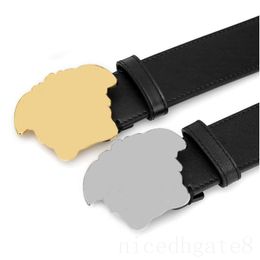 Cinturones de señora negros para hombres cinturón de diseñador popular amantes del regalo del día de san valentín cintura chapada en oro hebilla ancho estilo occidental cinturón de cuero color sólido ga010 C23