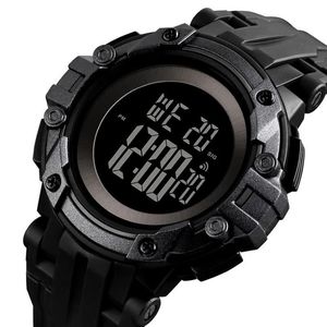 Zwarte Heren Digitale Horloges Lichtgevende 50M Waterdichte Sport Schokbestendige Wekker Mannelijke Elektronische Horloge Reloj Hombre 1545 Wris289R