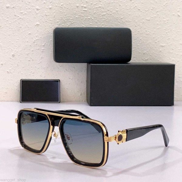 Gafas de sol negras de diseñador para hombre para mujer Gafas de sol redondas sin montura Ultra Vision Sunshade Overszied Temple Gold Metal Gafas de sol de lujo Vidrio personalizable