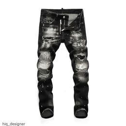 Black Mens Jeans Wash Cool Guy Classic Fashion Man Hip Hop Rock Moto Mens Casual Design Ripped Distressed Skinny Denim Biker Jean dsquares dsqureditys 2 dsquards SSCQ