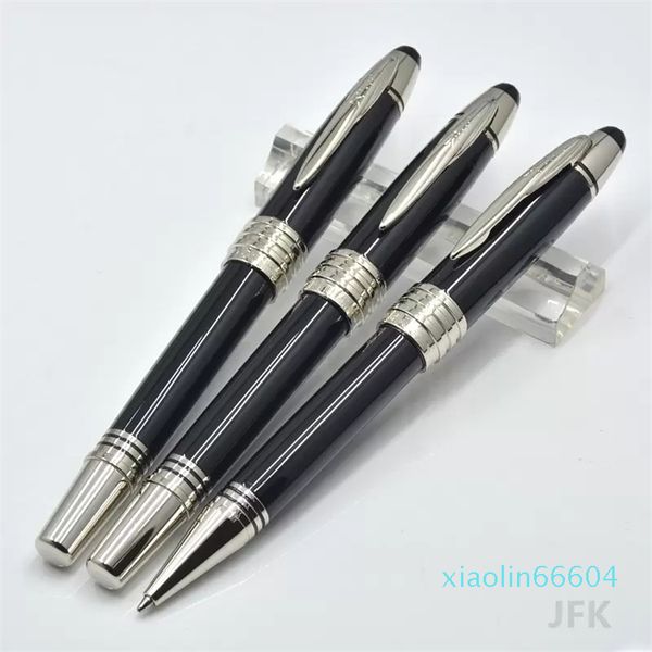 Stylo à bille/stylo plume en métal noir, papeterie scolaire et de bureau, stylos à encre classiques