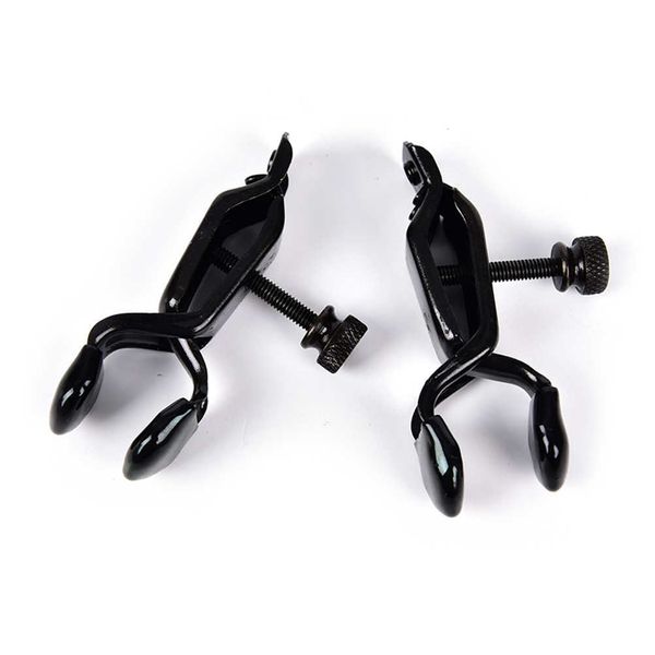 Cadena de metal negro Bdsm Bondage, juguete sexual, pinzas para pezones de clítoris de labios de acero inoxidable, productos sexuales para pareja P0816