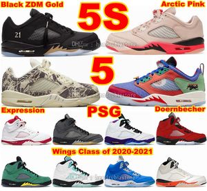 Zapatillas de baloncesto Black Metallic Gold 5S Wings Low Classic 5 Expression Girls That Hoop Arctic Pink Doernbecher Freestyle Free MHL Jade Fire Red ZDM Silver Sneakers