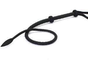 Zwart Microfiber Rijden Horse Whip, Gevlochten Sex Fogger, Hoge Kwaliteit Lederen Bull Whip, Spanking Sex Whip for Couples Sex Toys Y18100702