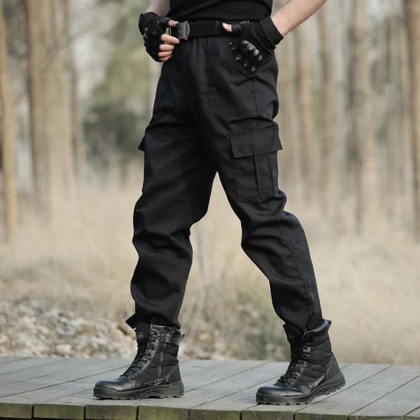 Pantalon Cargo militaire noir pour hommes, pantalon de travail à carreaux, pantalon tactique pour Combat de l'armée Airsoft, pantalon de survêtement camouflage décontracté 231222