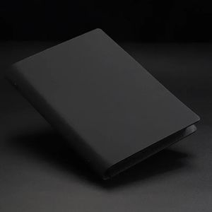 Noir minimaliste A5 cahier en cuir PU feuilles mobiles bureau d'affaires écriture compte à main carte noire papier page intérieure bloc-notes 240326