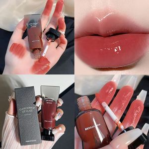 Black Mirror Water Lip Glaze Alto Brillo Hidratante Sexy Tinte de Labios Rojo Lápiz Labial Maquillaje Color Duradero Taza Antiadherente Brillo de Labios 240320