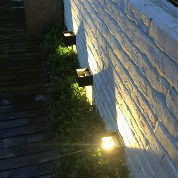 Lámparas de pared LED para exteriores modernas negras Aluminio 7W (Blanco) 3000K Apliques ajustables hacia arriba y hacia abajo Iluminación Dormitorio Patio Casa Jardín Garaje Pasillo Corredor USASTAR