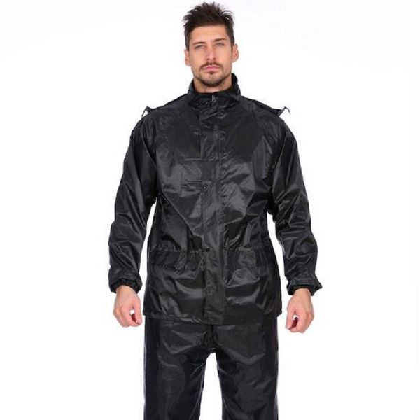 Motorcycle noir Black Adult Raincoat Immasproof Rain Gear Suit Men Pantalon Outdoor Set Randonnée de pluie de pluie Pain