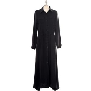 Zwarte rouwhemd Maxi-jurk Koreaanse dames zomer formele jurken voor vrouwen 210602