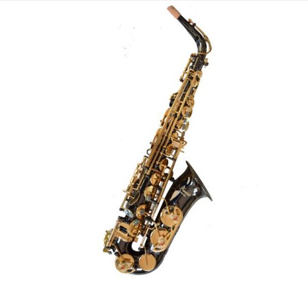 Saxophone Alto Eb plaqué or Nickel noir, Instruments à Tube en laiton, Sax E plat avec étui