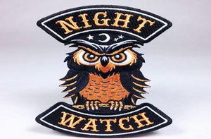 Montre de nuit noire hibou, patchs brodés à repasser pour vêtements, décoration appliquée pour fête d'halloween, 5444354