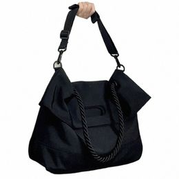 Noir Nyl Femmes Bandoulière Sacs Fi Large Bandoulière Casual Tote Pack Simple All-Match Femme Commute Menger Sac V6yi #